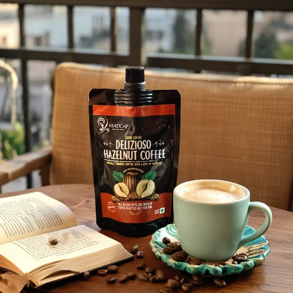 Delicious Hazelnut Coffee Decoction, hazelnut coffee India, South Indian coffee, flavoured coffee decoction, Arabica Robusta blend, instant filter coffee, premium coffee decoction, roasted hazelnut coffee, traditional Indian coffee, aromatic coffee brew